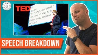 Speech Breakdown TED Talk by James Veitch quotWhat Happens When You Reply To Spam Emailquot [upl. by Noirad18]