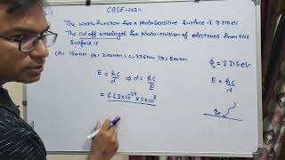 The work function for a photosensitive surface is 3·315 eV The cutoff wavelength for photoemission [upl. by Cohberg282]