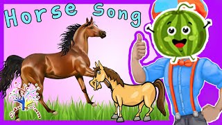 Horse  Horse Cartoon  Horse Song  Horse Story  Kids Songs and Nursery Rhymes  EduFam [upl. by Ellimac]