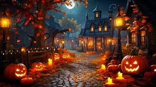 Cozy Autumn Village Halloween Ambience 🎃 Scary Halloween Sounds👻 Halloween Background Music [upl. by Etnad]