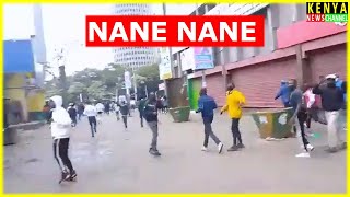 Running Battles in Nairobi CBD as Police disrupt NaneNane Protesters amidst Gen Z Maandamano Kenya [upl. by Niryt]