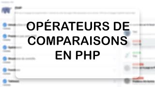 5 Opérateurs de comparaisons en PHP [upl. by Ibbetson]