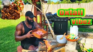 How to cook oxtail and butter beans Jamaican style food cooking outdoors foodie [upl. by Erdne8]