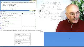 Mathematik Matura HAK Jan 2024 Aufgabe 6ab BAUTEILE Kostenfunktion [upl. by Anton251]