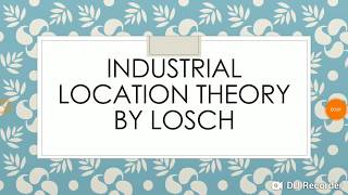 Industrial location theory by losch [upl. by Innob]