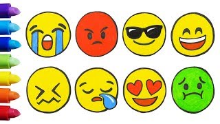 How To Draw and Color Emoticons Emoji [upl. by Capello90]