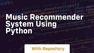 Music recommender system using python [upl. by Vanhook936]