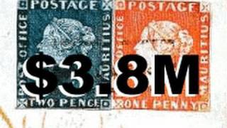 38M Rarest and Most Valuable Stamps In The World Mauritius Blue Red RAre British Guiana One Cent [upl. by Bogie]