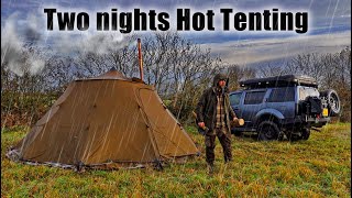 2 Nights Hot Tenting  SubZero Temps and Rain [upl. by Ayomat]