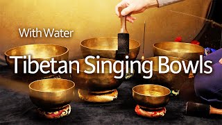 Tibetan Singing Bowls With Water Pure Positive Vibes Raise Positive Energy Boost Your Aura [upl. by Yelrehs883]