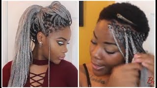 Box Braids On Extremely Short 4C Hair Waist length  styles [upl. by Nemhauser]