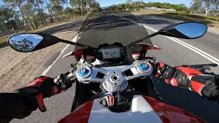 Ducati Panigale V2 Bayliss  cruising around in 4K UHD  Akrapovic exhaust sounds mint [upl. by Hedi433]