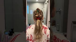 Cute amp festive hair for the holidays hairtutorial hair hairstyle shorts moms daughter [upl. by Langan]