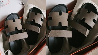 Hermes Chypre Sandals Étoupe Unboxing and First Impressions [upl. by Ricky]