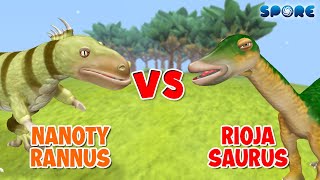 Nanotyrannus vs Riojasaurus  Theoropod vs Sauropod S1E9  SPORE [upl. by Gombach]