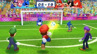 Mario amp Sonic At The London 2012 Olympic Games Football Mario Luigi Shadow and Knuckles [upl. by Felder377]