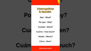 Interrogatives spanish viralshorts ytshorts like subscribe fyp spain mexico argentina usa [upl. by Horwath10]