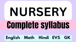 Nursery Syllabus  Preschool  Kindergarten  Homeschooling [upl. by Ahsitul643]