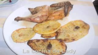 Pollos Picantones con Patatas al Horno [upl. by Eekcaj]