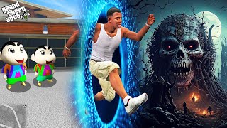 Franklin amp Shinchan Travel To Other World Through Portal in GTA 5  GTA 5 mods [upl. by Ohs]