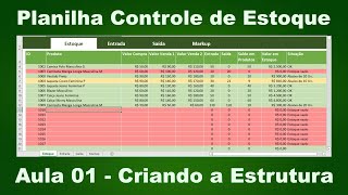 Planilha Controle de Estoque com Projeção de Lucro  Aula 01  Criação da Estrutura [upl. by Antoinetta]