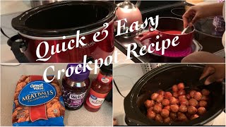 COOK WITH ME EASY CROCKPOT GRAPE JELLY MEATBALLS 2020 [upl. by Ahoufe]