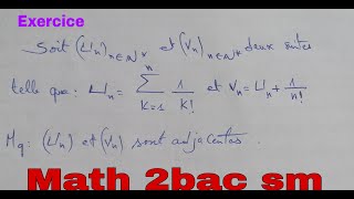 suites adjacentesexo corrigemath 2bac sm [upl. by Ynattib]