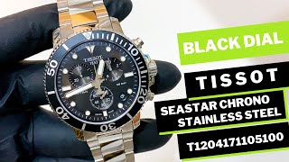 TISSOT SEASTAR 1000 CHRONOGRAPH BLACK DIAL STAINLESS STEEL T1204171105100 [upl. by Schreibe428]