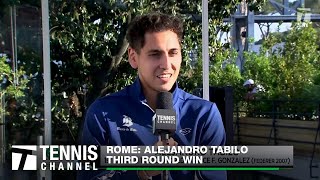 Alejandro Tabilo Shares Emotions After HUGE Upset Win Over Djokovic  2024 Rome 3rd Round [upl. by Bobina238]