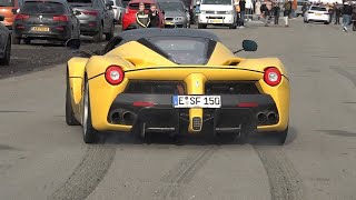 Ferrari LaFerrari  Start Up LOUD Revs Powerslides amp Fly Bys [upl. by Nolasba]