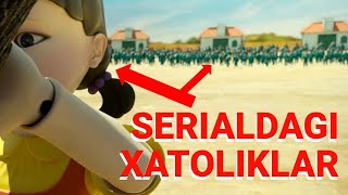 KALMAR O‘YINI SERIALIDAGI XATOLIKLAR  Squid game‚ Xavfli oʻyin [upl. by Neelasor39]