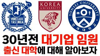 30년전 대기업 임원 출신 대학 순위에 대해 알아보자 [upl. by Latini]