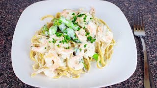 PASTA ALFREDO CON CAMARONES amp ESPARRAGOS [upl. by Ecydnak325]