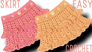 Cómo tejer FALDAS a crochet para niñas fácil y rápido Tutoríal [upl. by Lorrin]