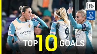 DAZNs Top 10 Goals Of The 202425 UEFA Womens Champions League Matchday 2 [upl. by Lenahs]