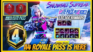 A4 ROYAL PASS IS HERE  FREE UPGRADABLE GUN SKIN  1 TO 100 REWARDS IN 29 WINTER UPDATE  BGMI [upl. by Hofstetter65]