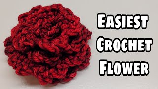 Crochet Flower Tutorial  EASY  Beginners [upl. by Itch]