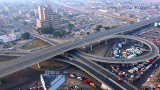 Drone Shot of KWAME NKRUMAH INTERCHANGE  CIRCLE ACCRA  Aerial Shots of Ghana [upl. by Rehotsirhc]