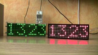 2x LED matrix digital clock 8x24 [upl. by Ogeid788]