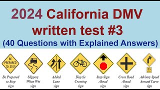 California DMV Written Test 2024 40 Questions with Explained Answers  CA DMV Written Test 3 [upl. by Giah669]