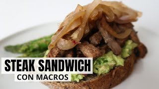 DELICIOSO STEAK SANDWICH CON MACROS  Michela Perleche [upl. by Nagol]