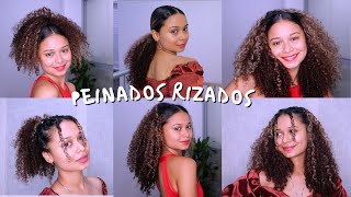 5 IDEAS DE PEINADOS EN CABELLO RIZADO PARA FIESTAS NAVIDAD AÑO NUEVO🥳 ¡TE VERÁS AÚN MÁS HERMOSA😍🌴 [upl. by Linnette]