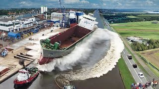 Ship Launch  10 Awesome Waves FAILS and CLOSE CALLS [upl. by Phemia]