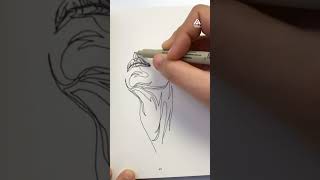 Artist Draws Portrait With Continuous Line [upl. by Yecats850]