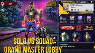 SOLO VS SQUAD hard grand master lobby full match survival Garena Free Fire KANHIYA SHARMA GAMING [upl. by Samalla]