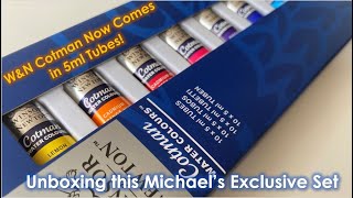 UNBOXING NEW Winsor amp Newton Cotman 5ml tube set  Michael’s Exclusive [upl. by Yllrebmik]