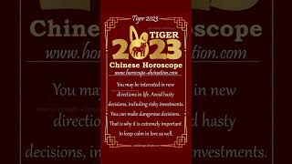 Tiger Horoscope 2023 amp Chinese Tigers Future Predictions in Love Health Money [upl. by Rbma339]