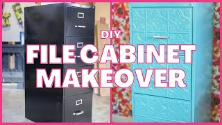 DIY  Metal File Cabinet Makeover ❤️ Thrift Store Furniture Makeovers [upl. by Olifoet]