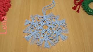 𝗠𝗮𝗰𝗿𝗮𝗺𝗲 with 𝗟𝗲𝗻𝗮 ❄️ Makramee Schneeflocke ❄️ Macrame Snowflake Christmas Tree Ornament [upl. by Masao199]