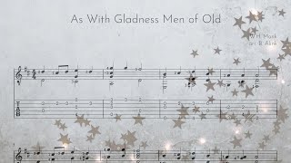 As With Gladness Men of Old  WH Monk  Classical Guitar ScoreTAB [upl. by Auqkinahs]